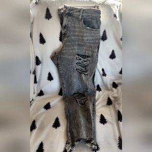 SO junior's size 15 high rise straight distressed gray jeans